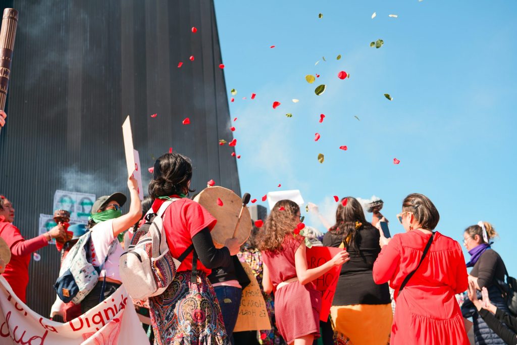a group of people standing next to each other