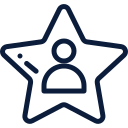 User icon inside star shape