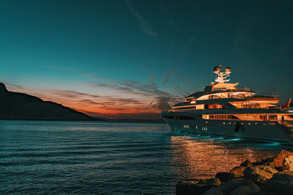 a large cruise ship in the water
